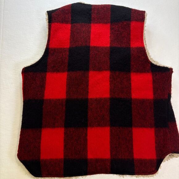 Woolrich Buffalo Check Vest/Size M/Buffalo Check/Sherpa Lined/Outdoors/Unisex - Picture 3 of 9